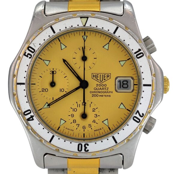 Vintage 37mm Heuer (Pre-Tag) 2000 Series Two-Tone Chrono Watch! Ref: 274.006! - Picture 1 of 10